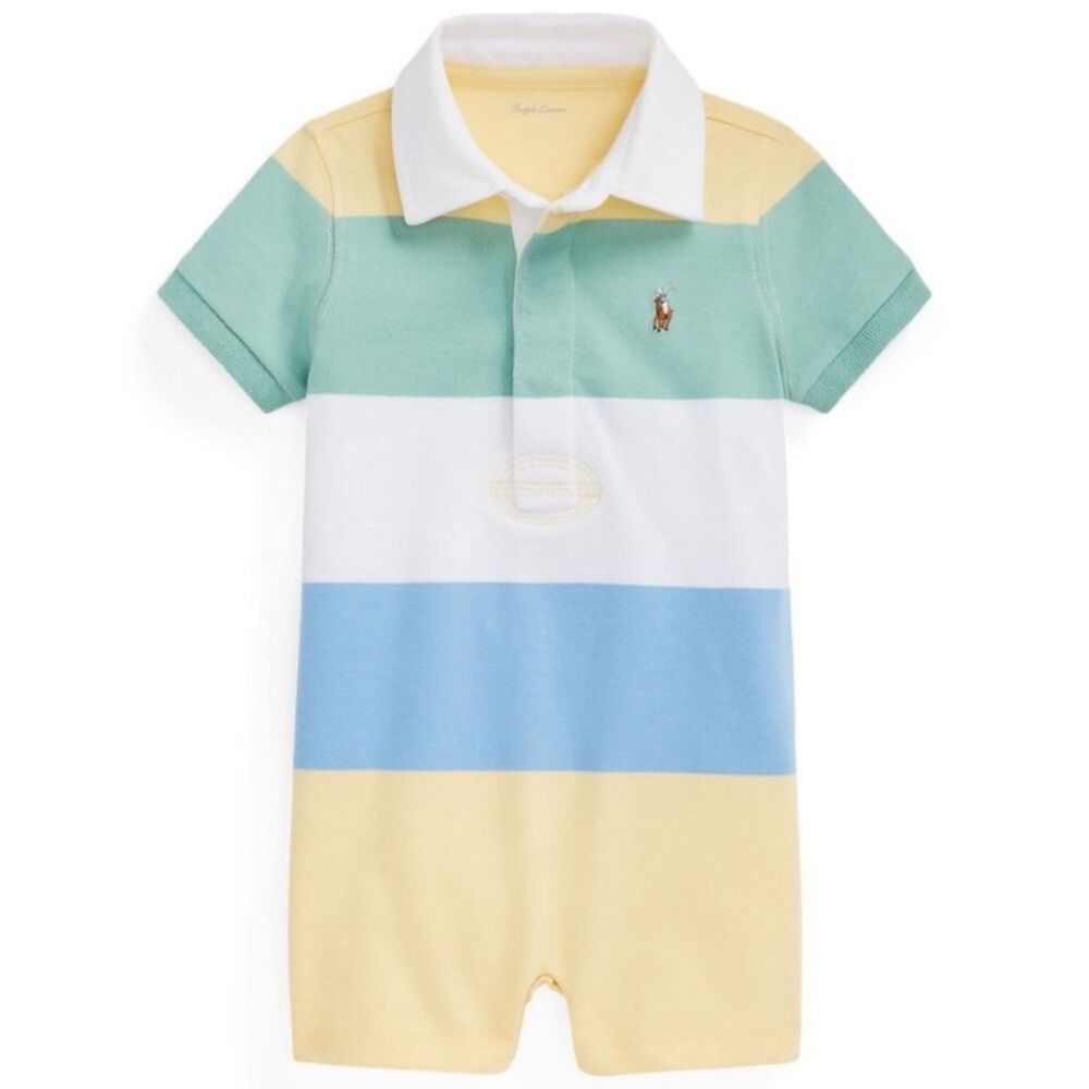 RALPH LAUREN Striped Cotton Jersey Rugby Shortall